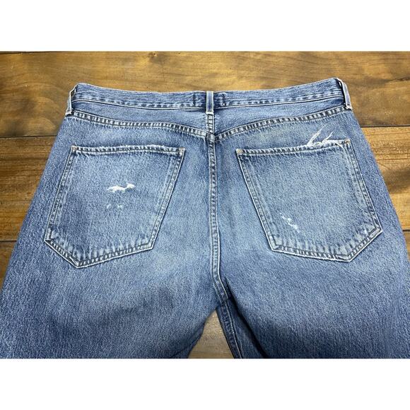 Agolde Jamie Jeans Womens 31 Blue High Rise Distressed Denim Button Fly Classic - Picture 9 of 12